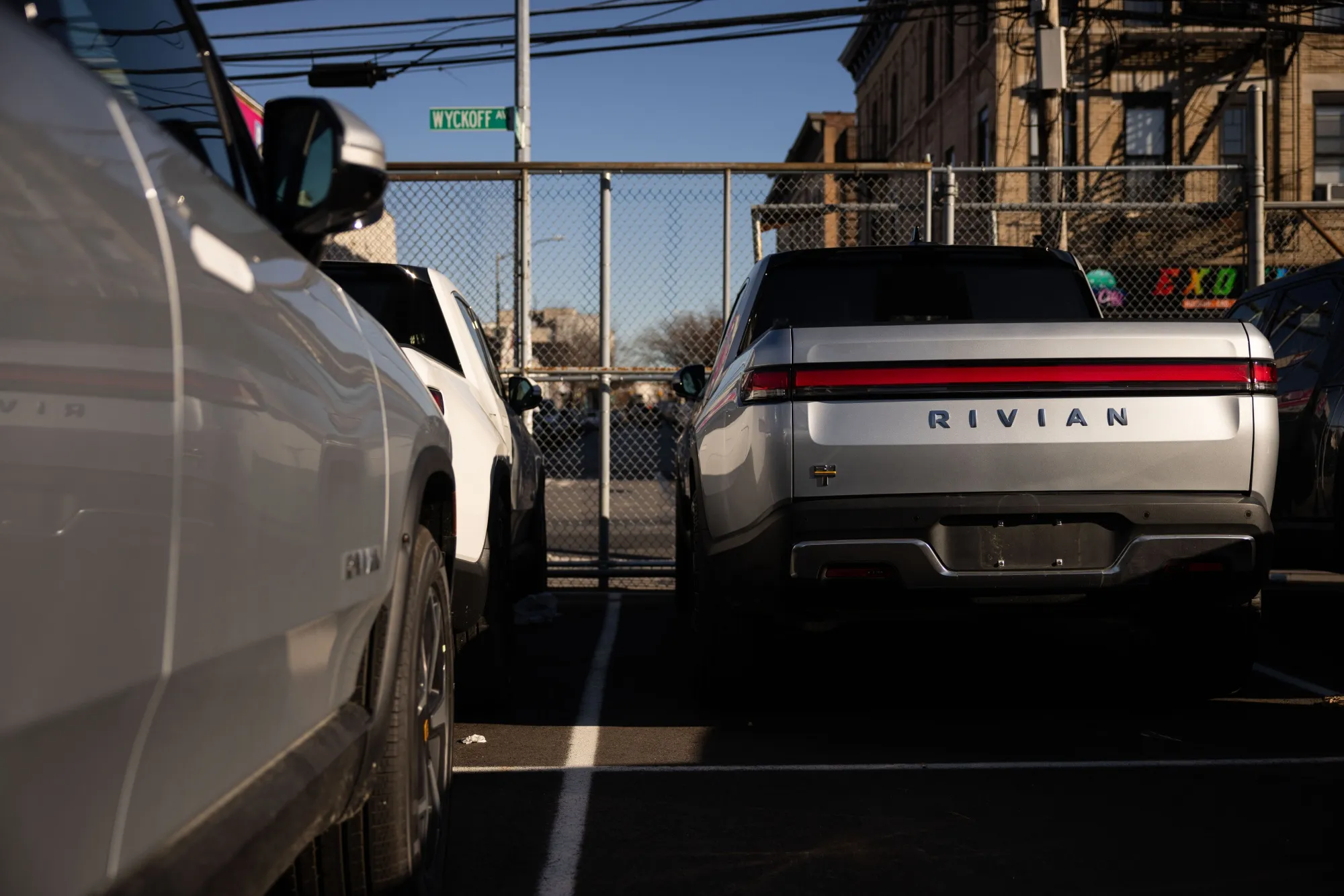 A Rivian R1T electric vehicle in New York.