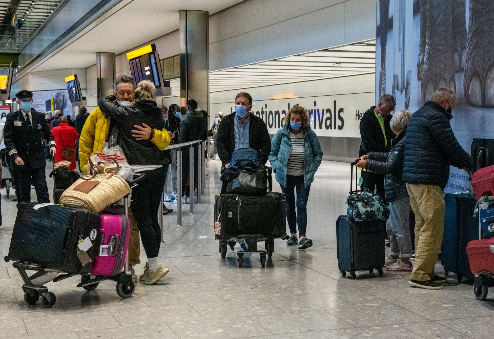 Passengers at Heathrow Airport in London&nbsp;on Feb. 11.&nbsp;
