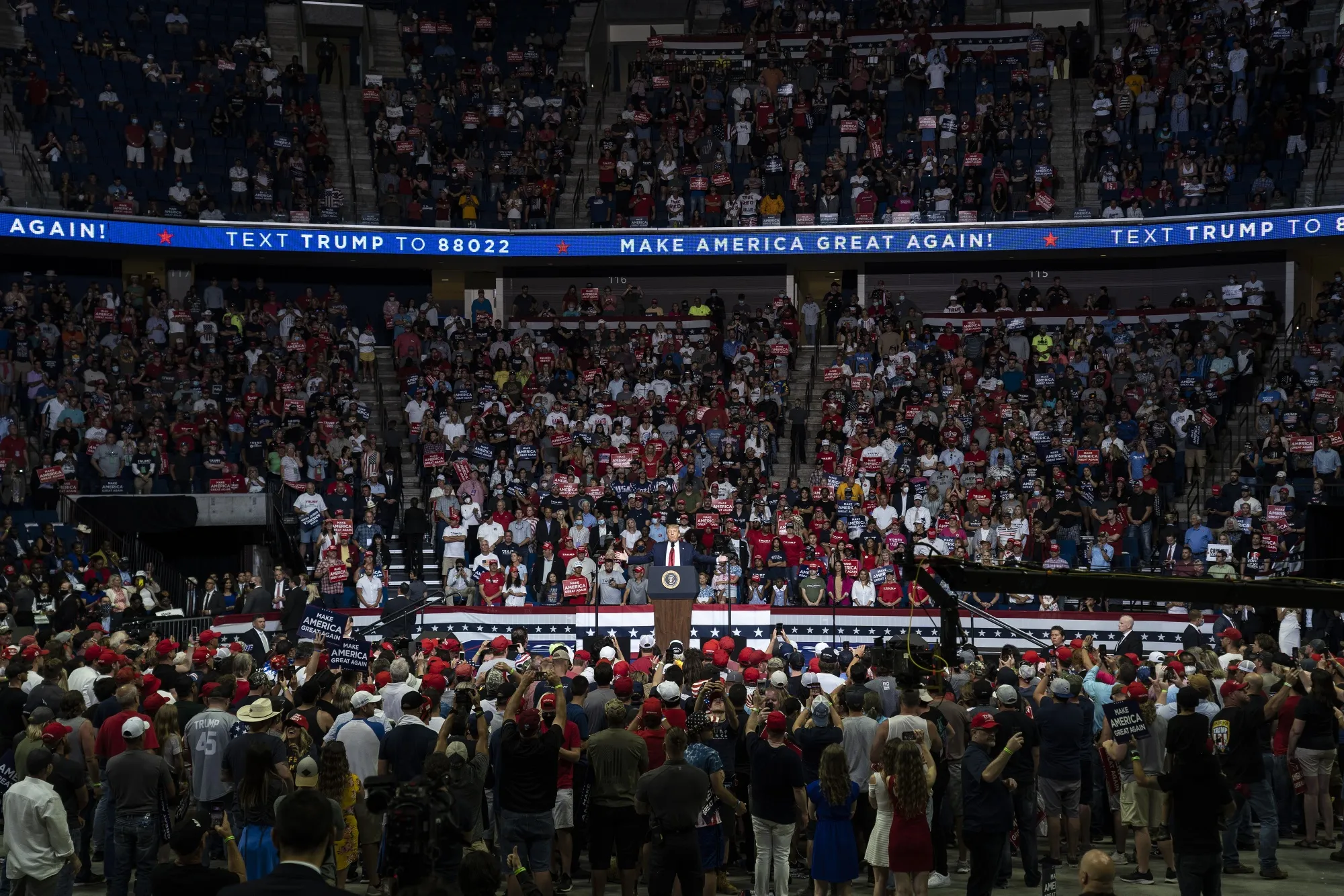 Donald Trump speaks during a rally in Tulsa, Oklahoma, on June 20.