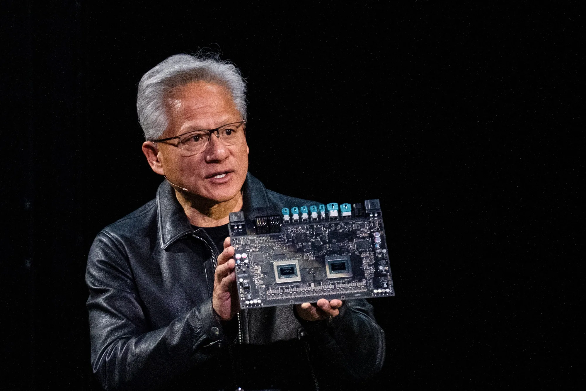 Nvidia CEO Jensen Huang during a company conference in Washington on Tuesday.