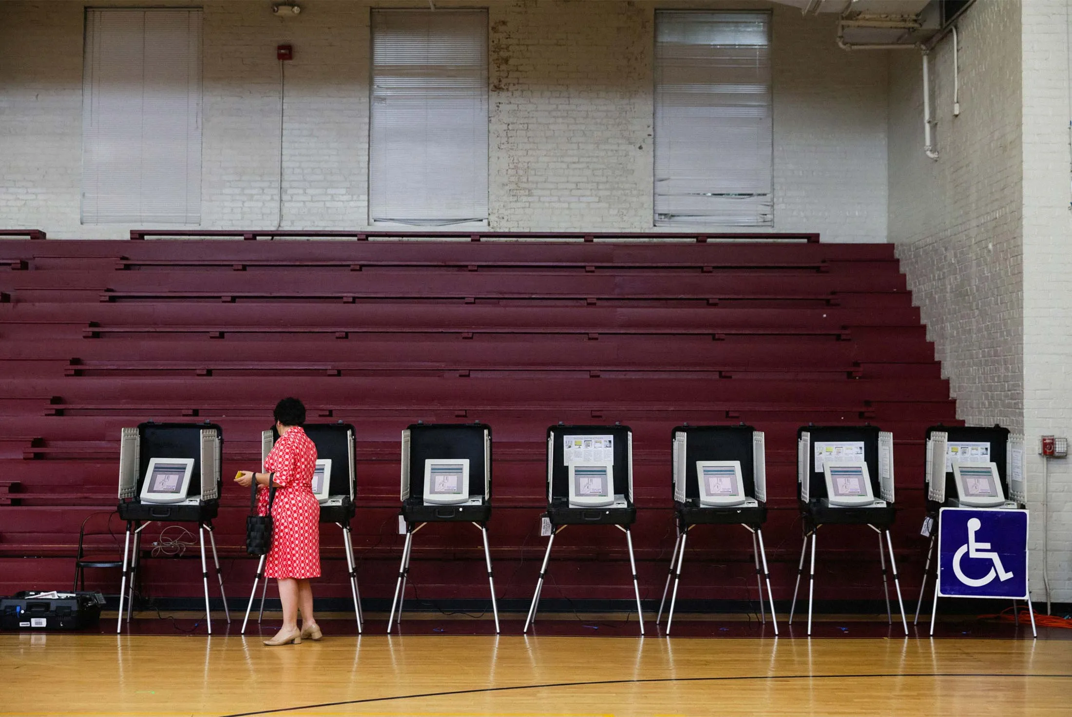 Electronic voting machines in an Atlanta polling place.
