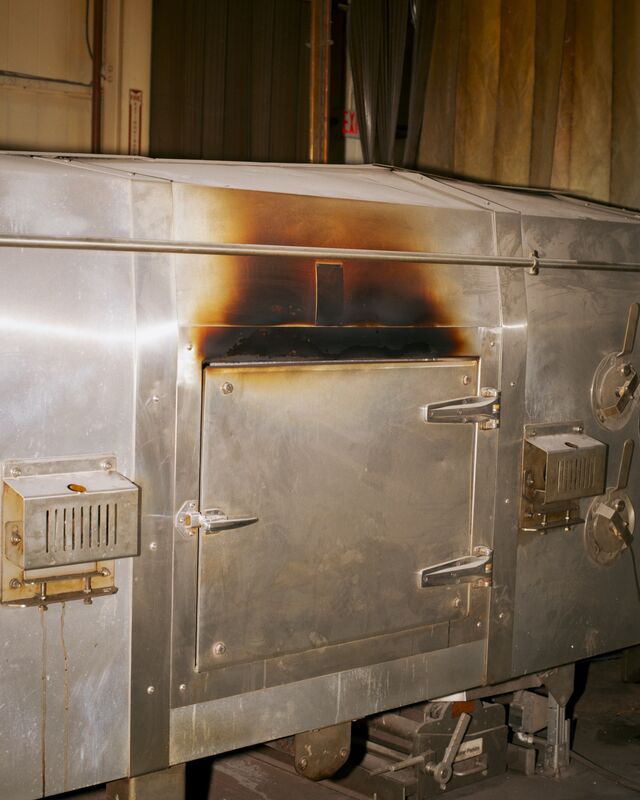 Finally, the matzos spend 90 seconds in a 110-foot oven.