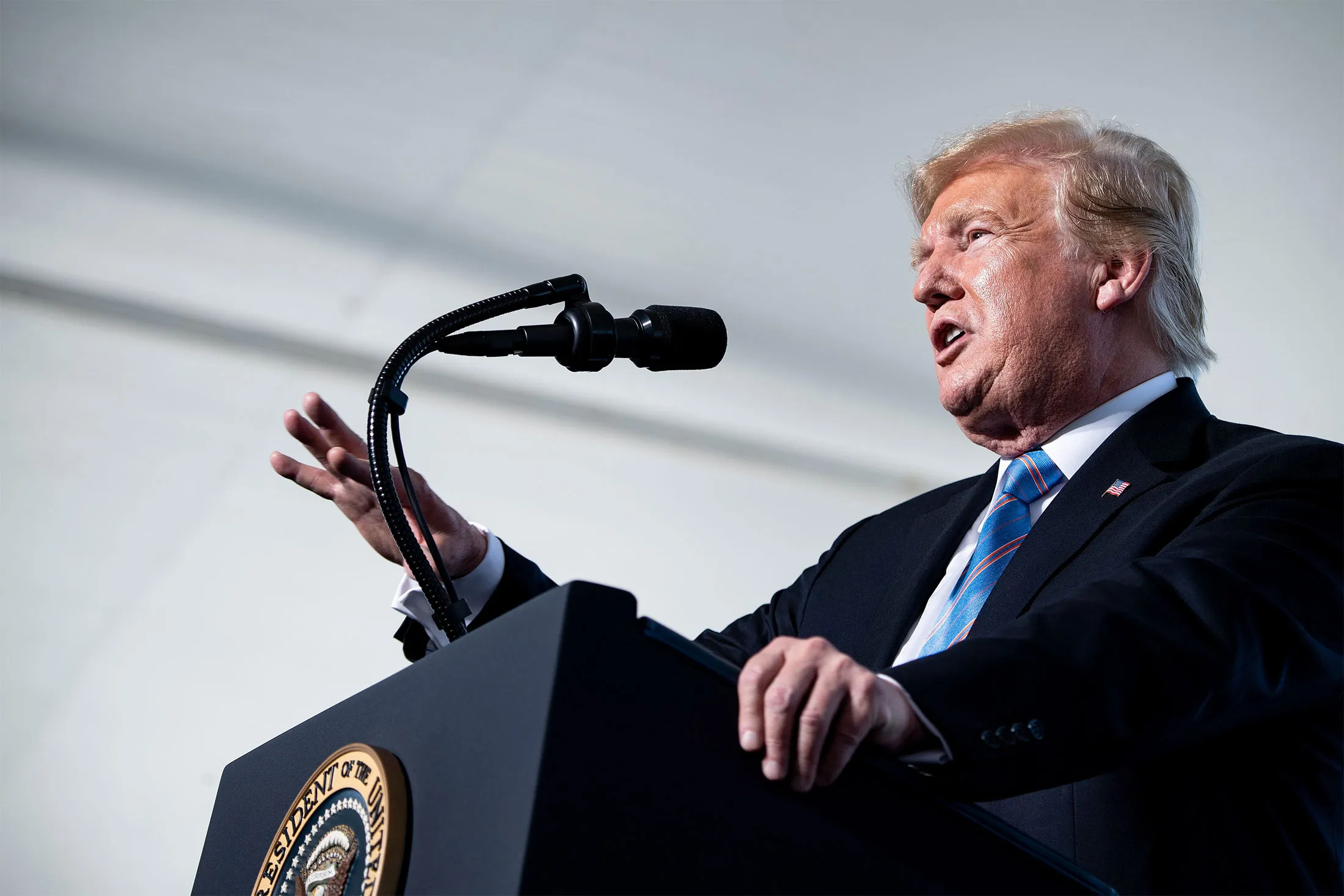 Donald Trump speaks at the Cameron LNG Export Facility in Hackberry, Louisiana&nbsp;on May 14.