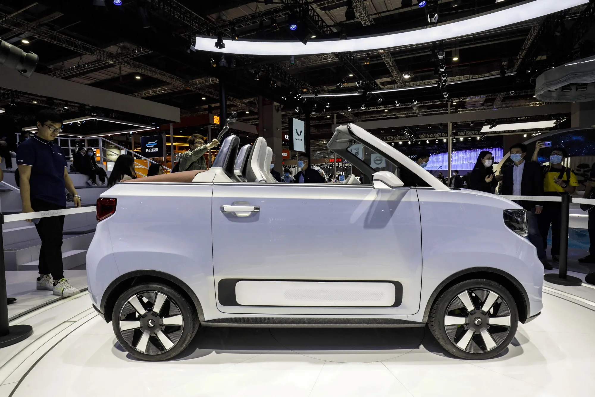 A Hongguang Mini convertible electric vehicle.