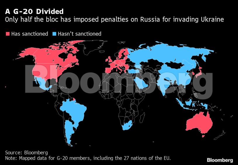 A G-20 Divided | Only half the bloc has imposed penalties on Russia for invading Ukraine