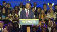 relates to Democrat Warnock Speaks After Georgia Senate Race Victory
