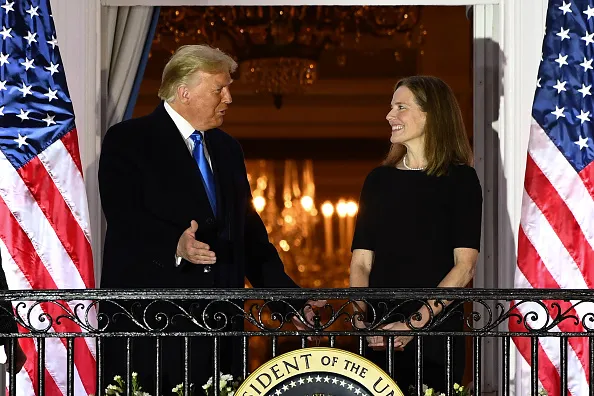 After Barrett’s swearing-in on Monday night.