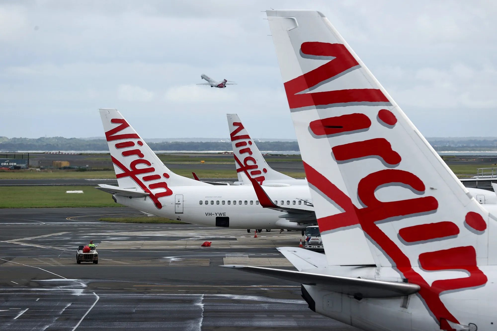 Virgin Australia aircraft at Sydney Airport.