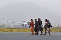 Taliban fighters at Kabul airport on Sept. 9.

 

 