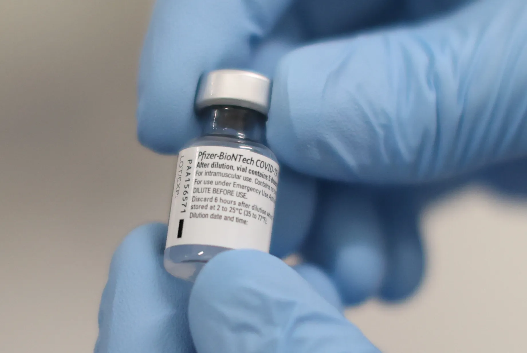 A vial of the Covid-19 vaccine developed by Pfizer&nbsp;and BioNTech.