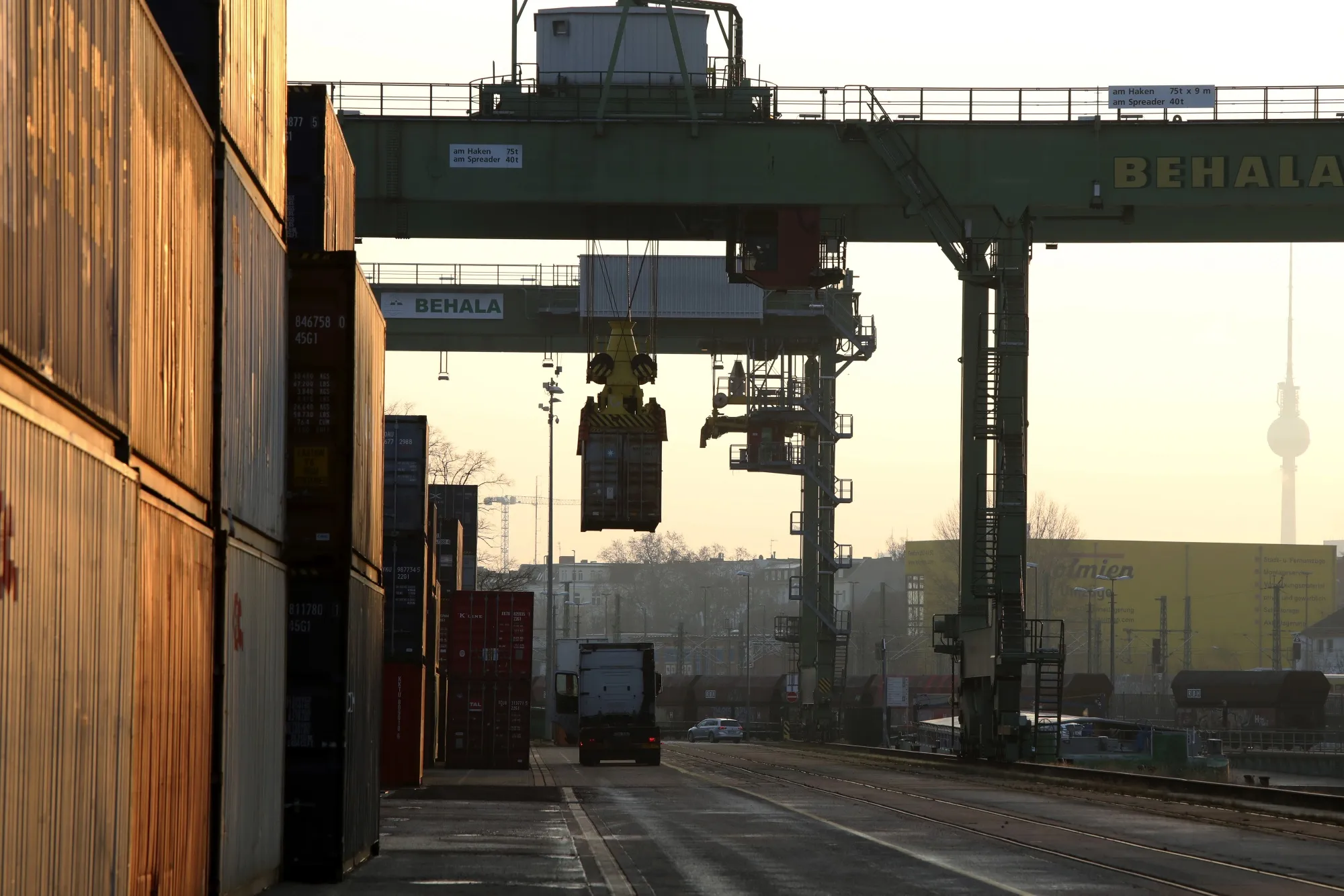 Rail And Container Shipping Operations At Berlin's Behala Inland Port 