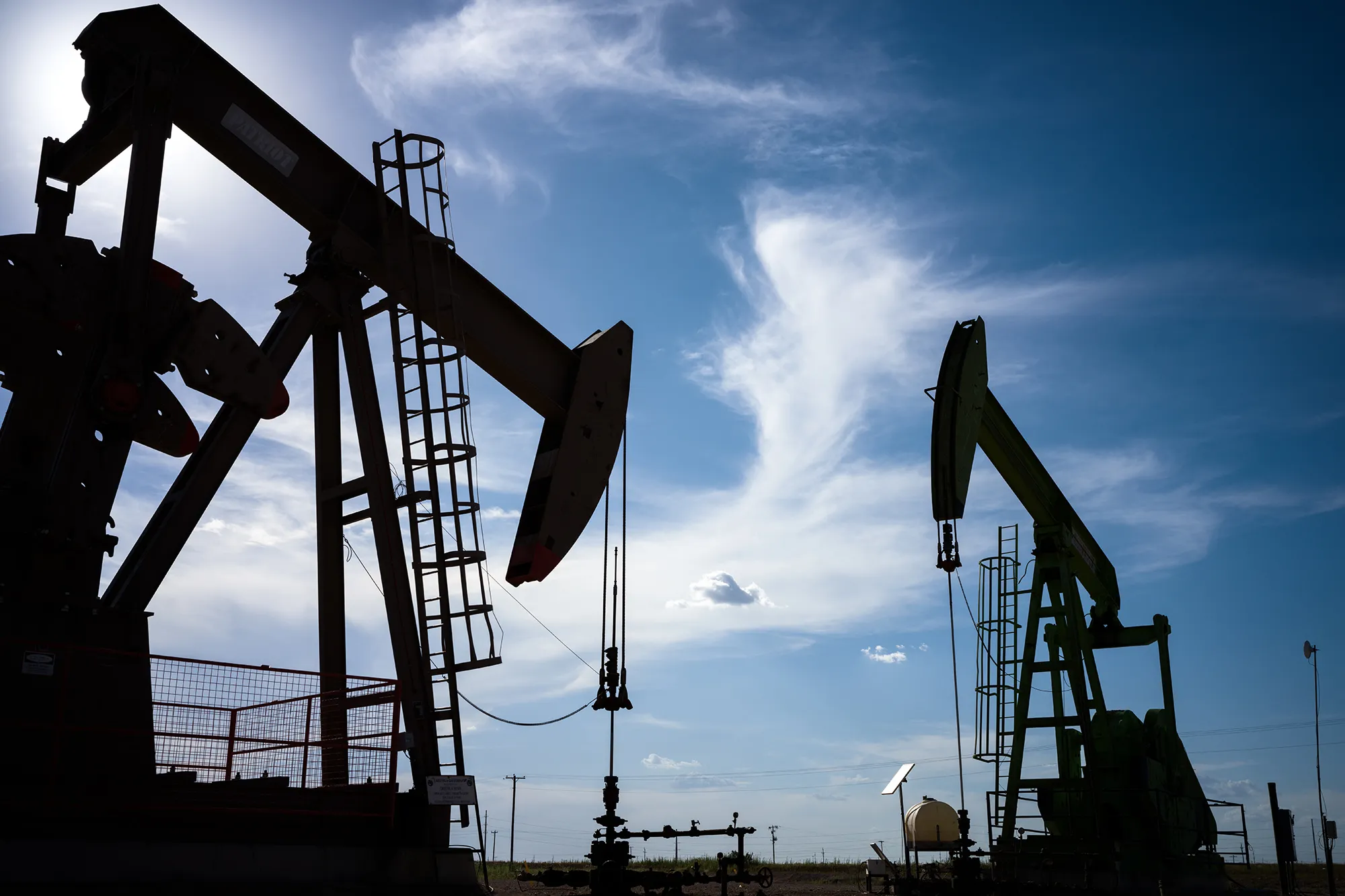 Oil pump jacks&nbsp;in Stanton, Texas.