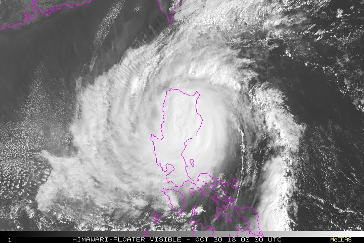 Typhoon Yutu on Oct 30. 
