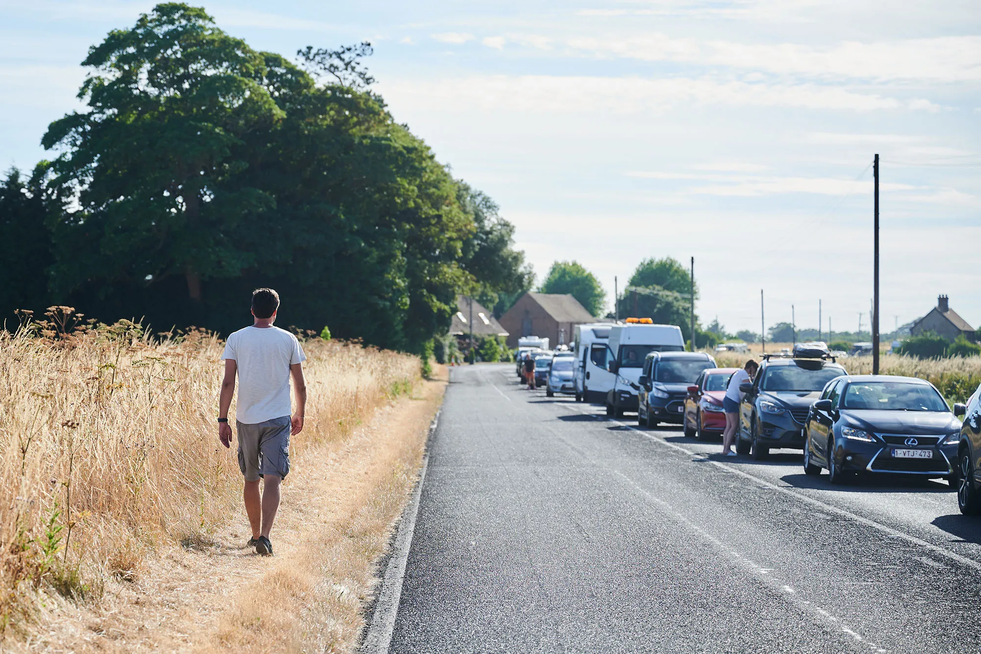 Traffic queues on the&nbsp;road leading to the Eurotunnel in Folkestone, UK, on July 23.
