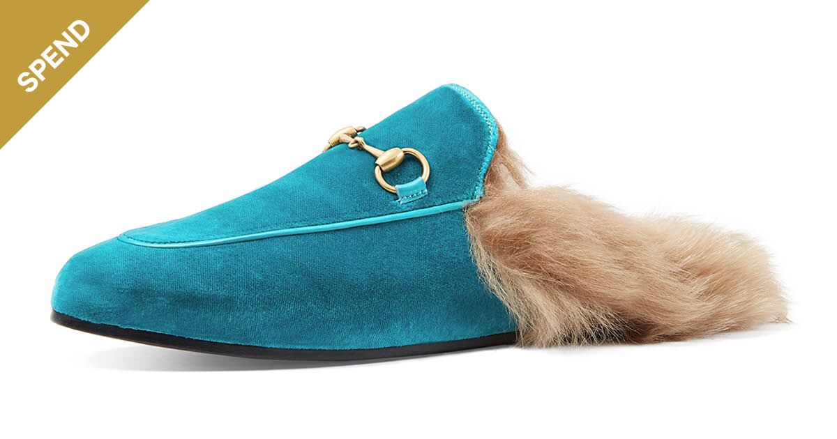 gucci fur mules