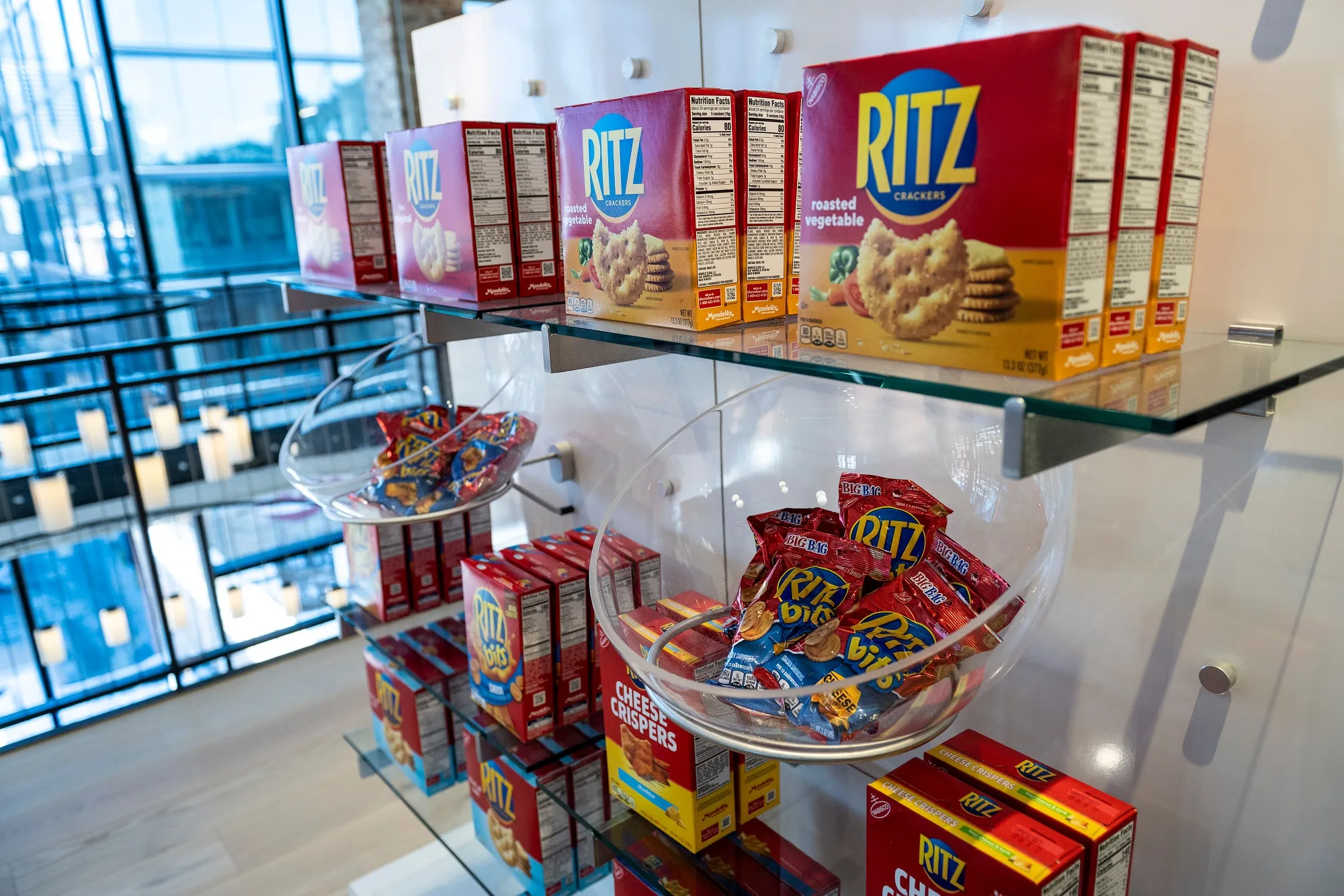 Ritz brand crackers at Mondelez International headquarters in Chicago.