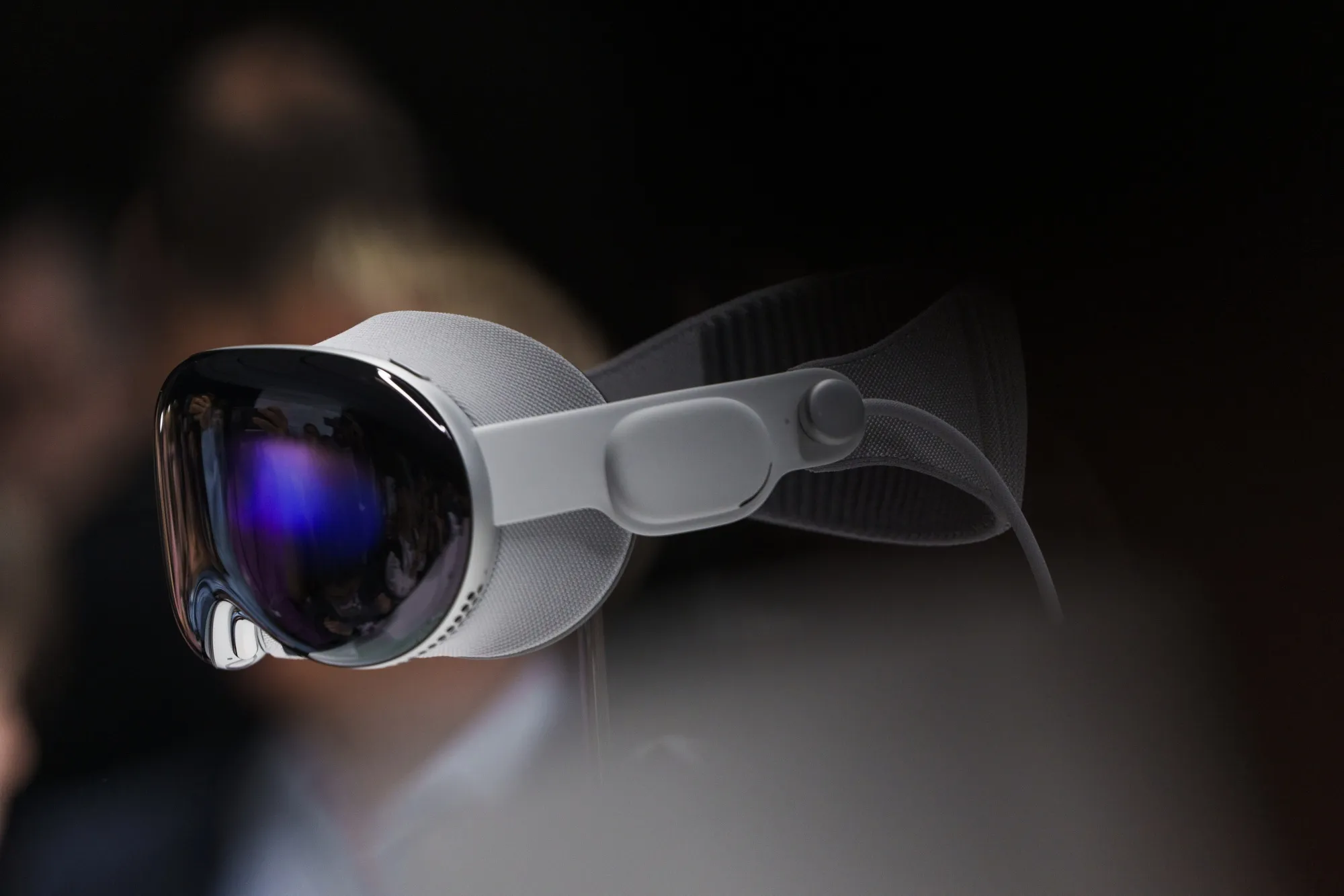 An Apple Vision Pro mixed reality (XR) headset.