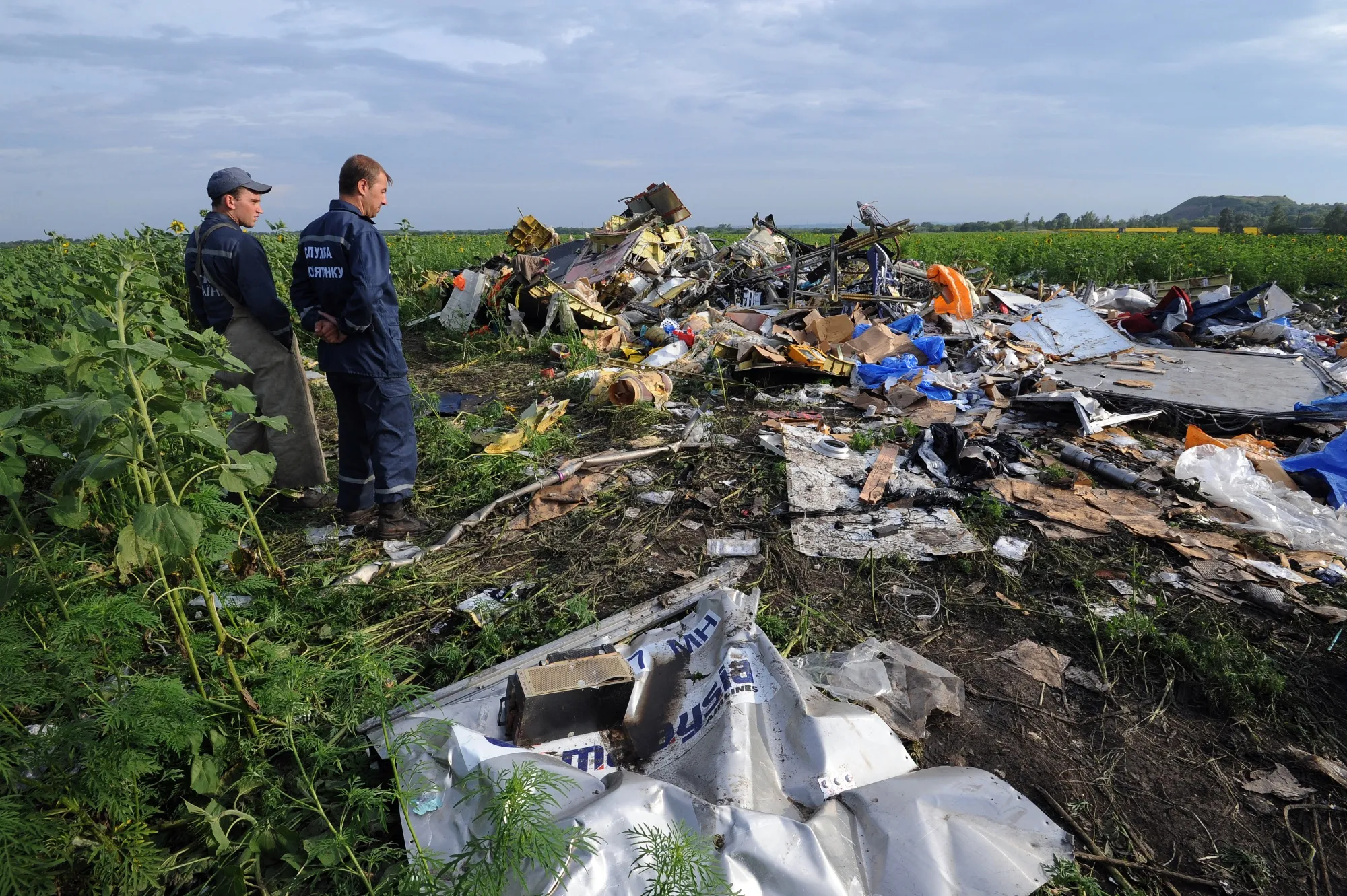 The wreckage of flight MH17 two days after it crashed in east Ukraine, in July 2014.