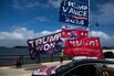 Trump outside supporters in Palm Beach, Florida on Nov. 6.
