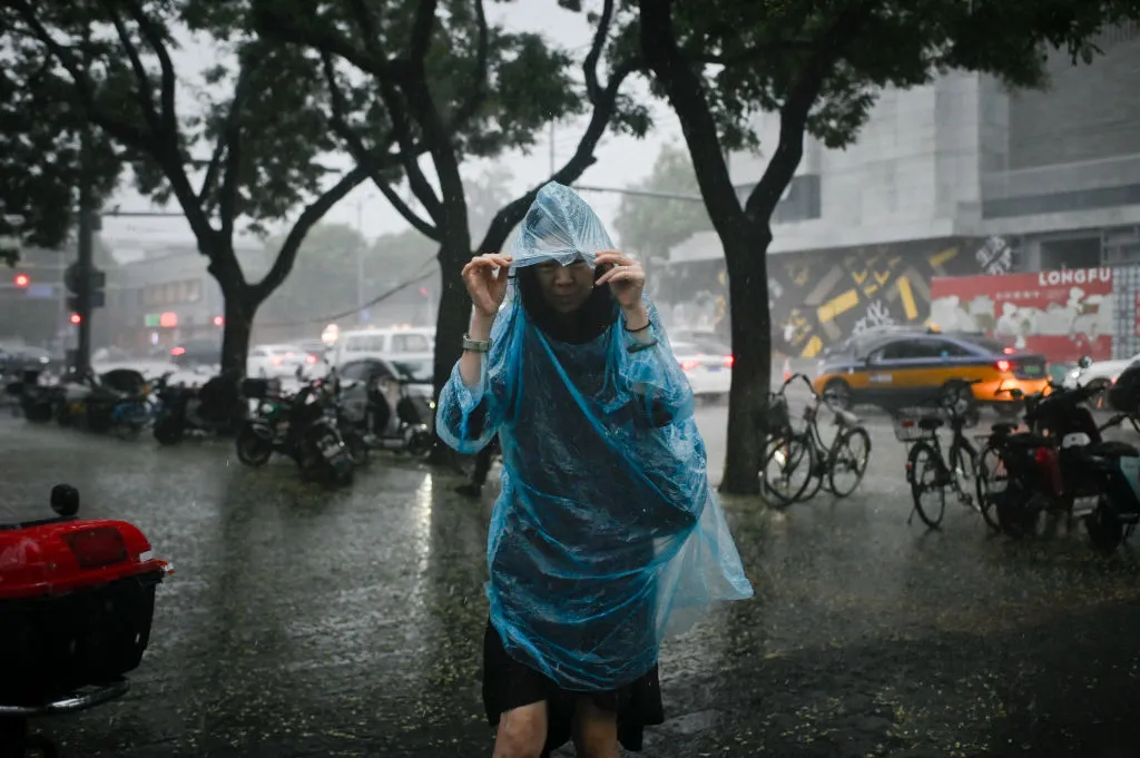 Heavy rainfall in Beijing this week.
