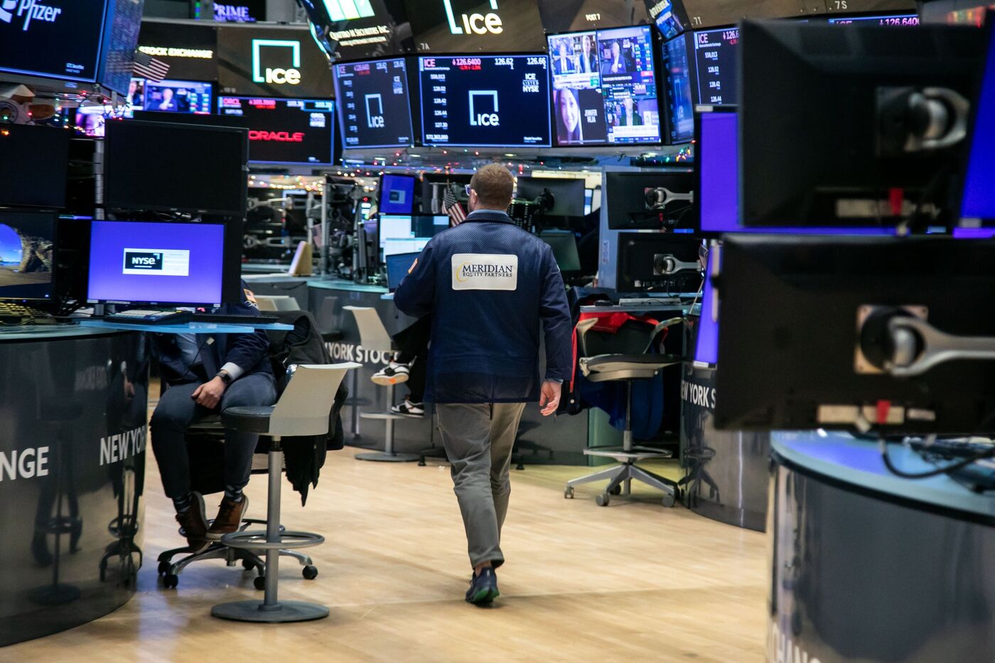 Traders work on the floor of the New York Stock Exchange (NYSE) in New York, US.