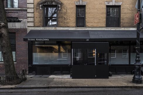 Outside Sushi Nakazawa in the West Village.