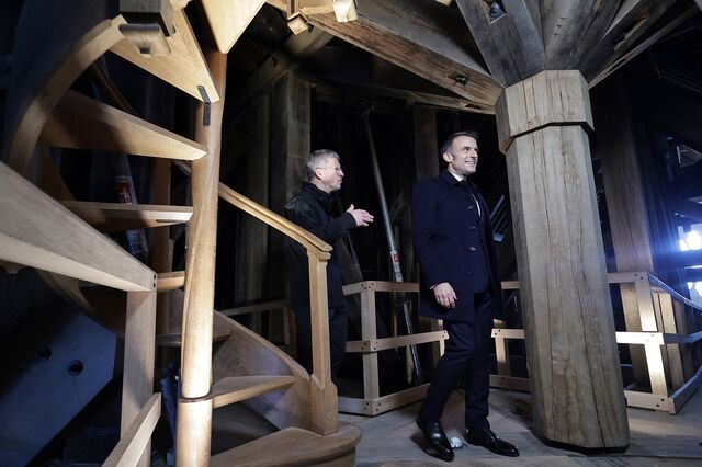 Emmanuel Macron visits Notre-Dame’s spire with Philippe Jost