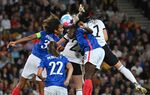 The UEFA Women's Euro 2022 semi-final football match between Germany and France at the Stadium MK, in Milton Keynes, in July.
