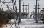 Transmission towers and power lines lead to a substation after a snow storm&nbsp;in Fort Worth, Texas&nbsp;on Feb. 16, 2021.