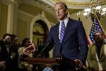 Senator John Thune, a Republican from South Dakota, speaks during a news conference&nbsp;at the US Capitol in Washington,&nbsp;on&nbsp;Sept. 28.&nbsp;