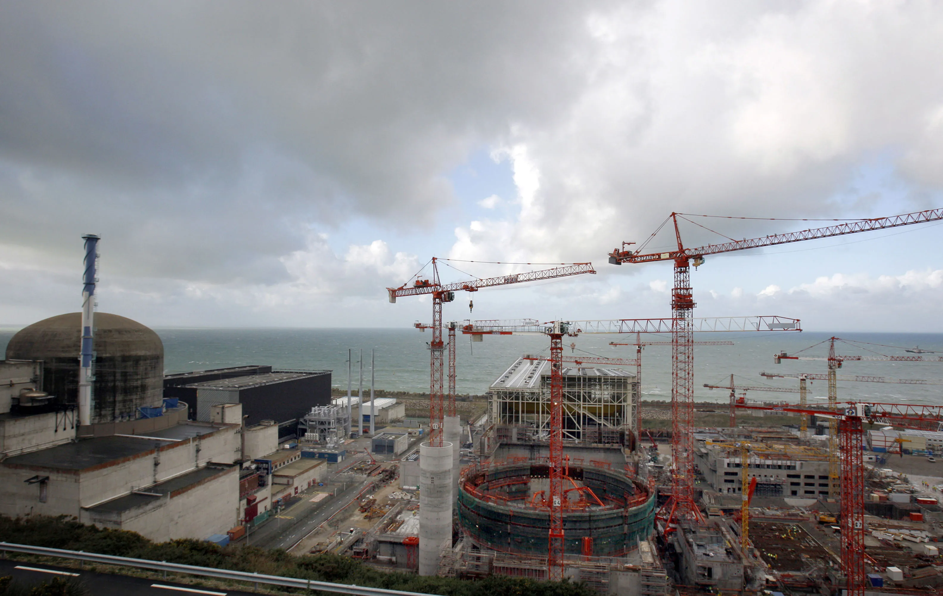 View of the construction site of the third-generation nuclear plant in Flamanville, northwestern France.
