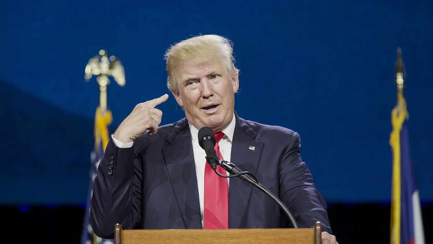 Donald Trump, presumptive Republican presidential nominee, speaks during the Western Conservative Summit in Denver on July 1, 2016.
