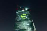 The European Central Bank's Headquarters Illuminated During Luminale Light Festival