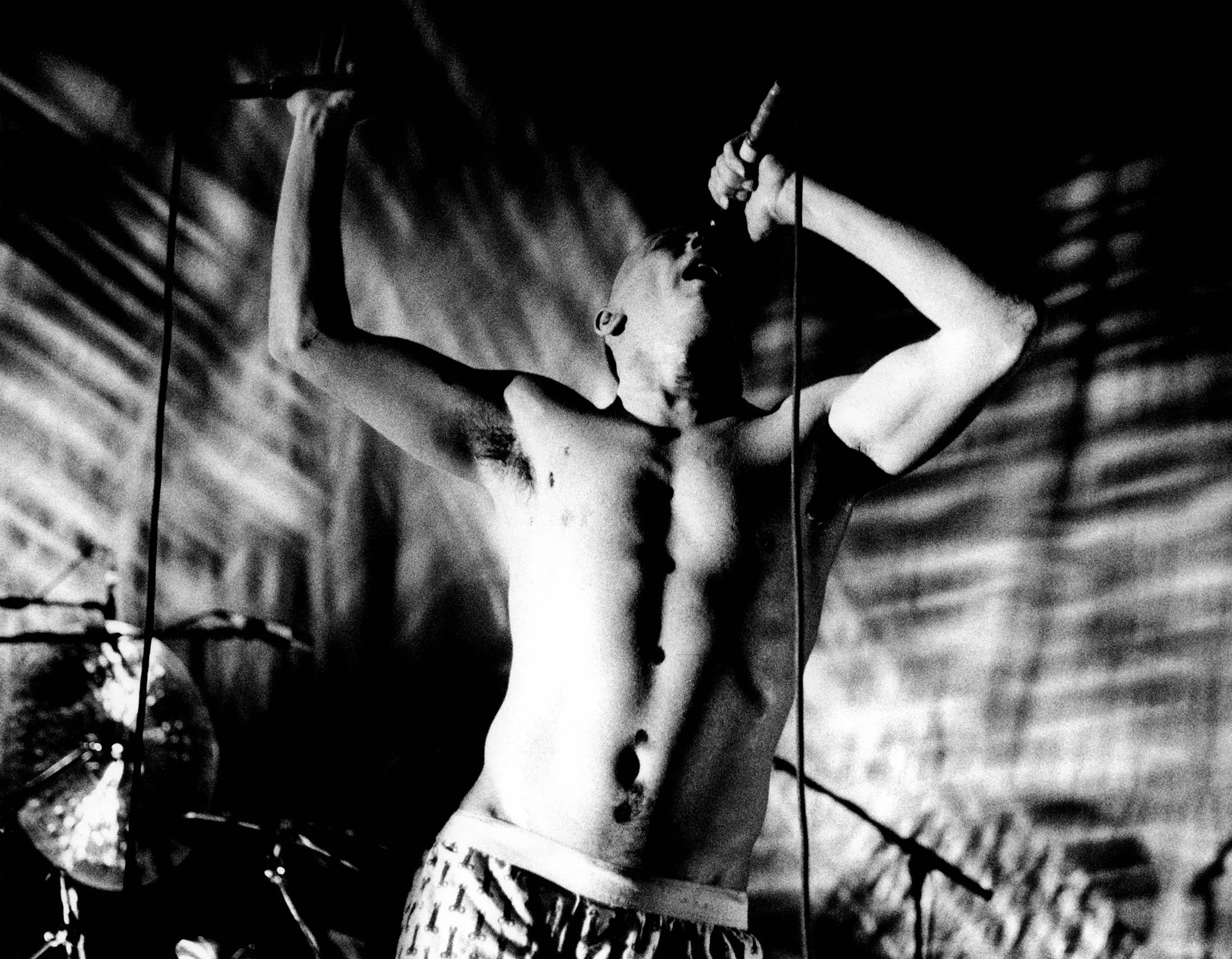 Maynard James Keenan of Tool performing live on stage in 1997.
