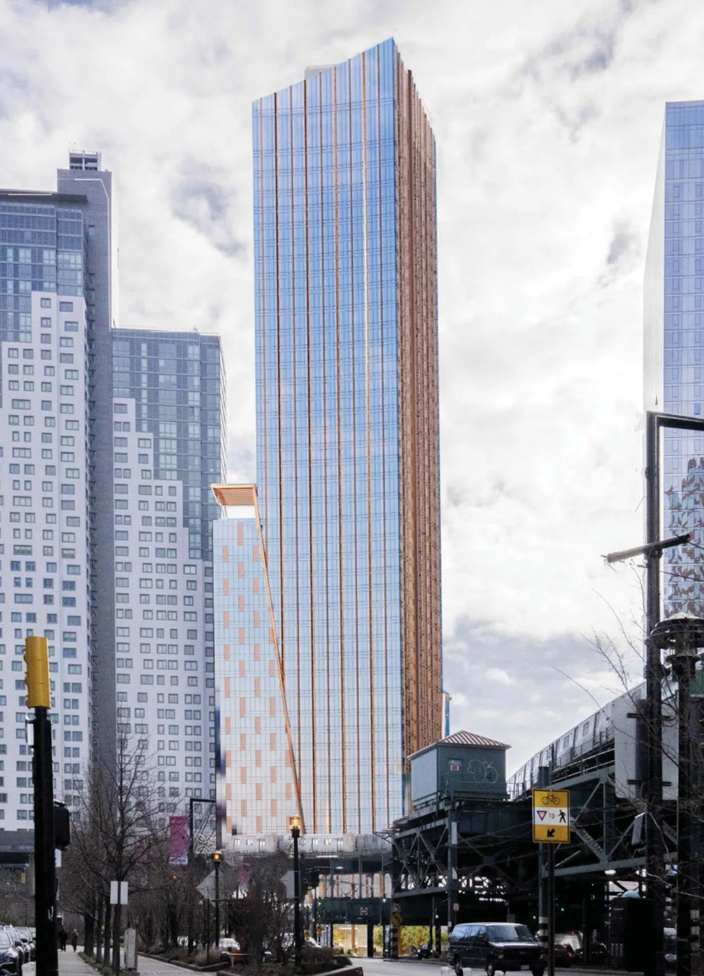 Rendering for a 46-story residential tower at 30-25 Queens Blvd. in Long Island City.