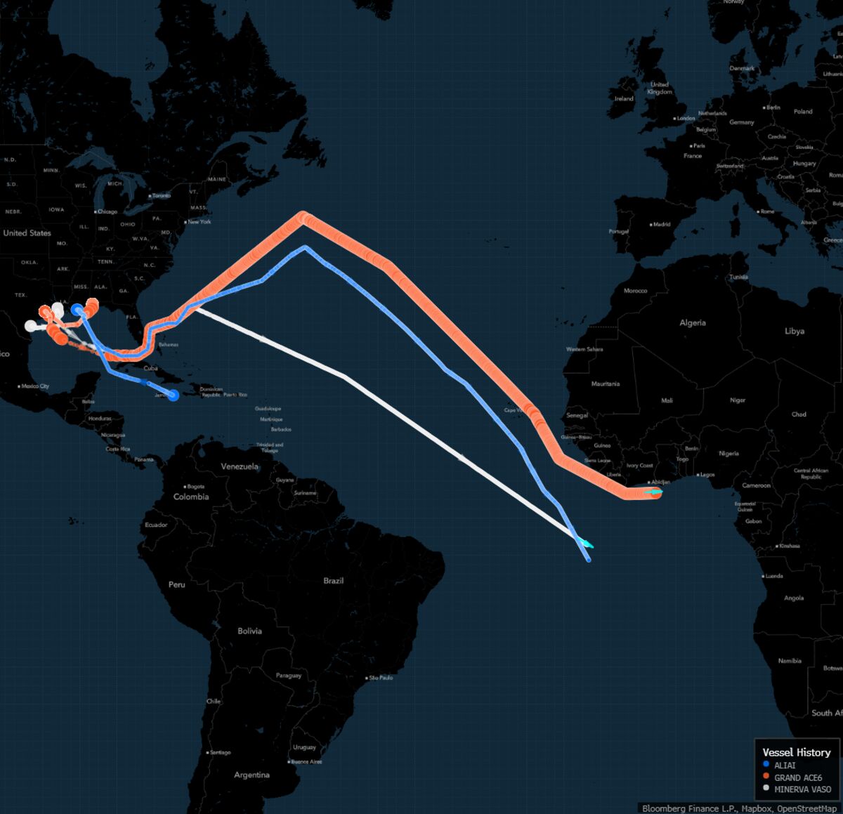 Tankers Carrying Diesel Toward Europe Change Course in Atlantic Tankers Carrying Diesel Toward Europe Change Course in Atlantic