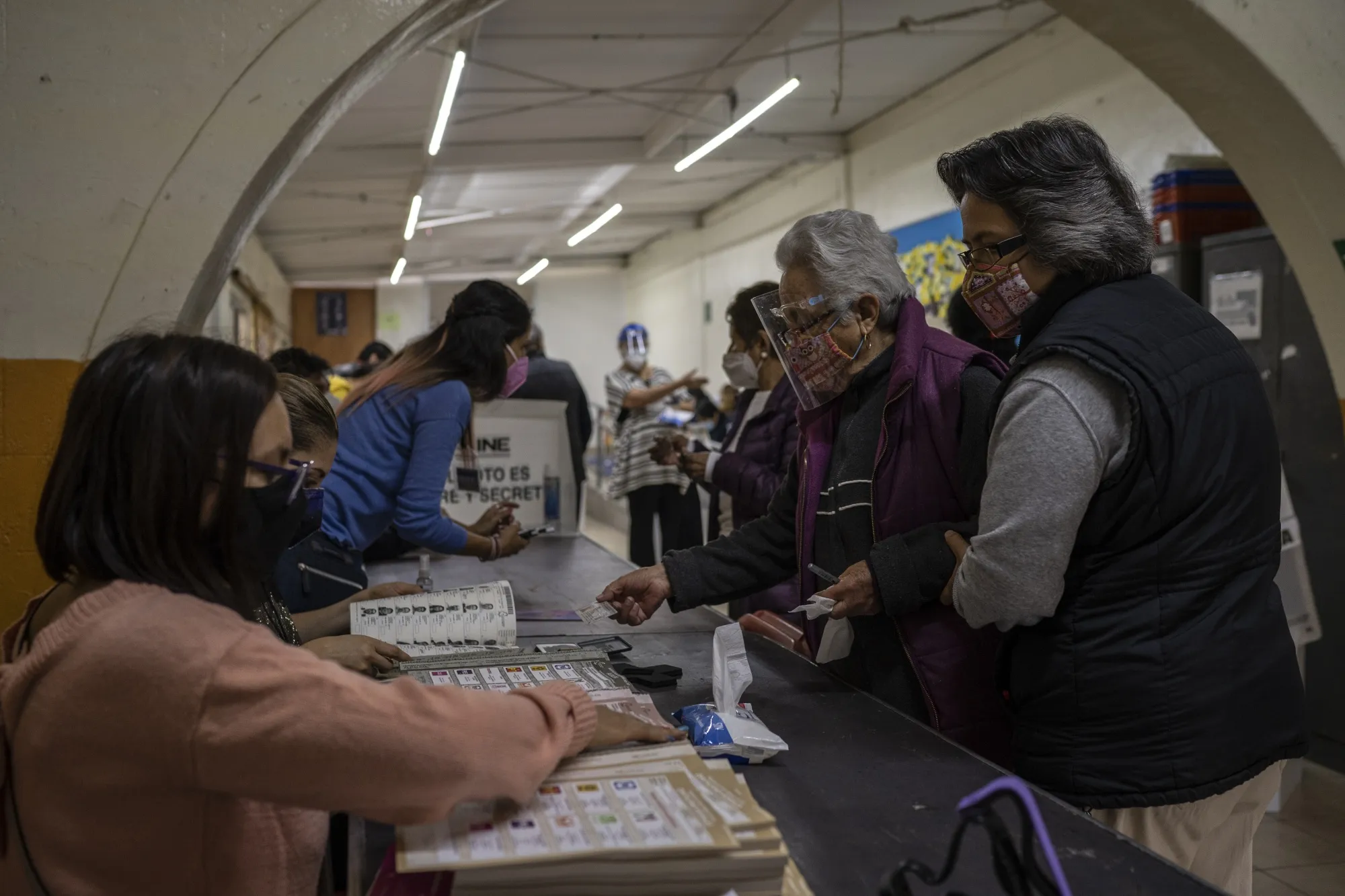 Voters at a polling location in Mexico City on June 6.