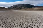 A cracked lake bed at Nicasio Reservoir during a drought in Nicasio, California, on Oct. 13.