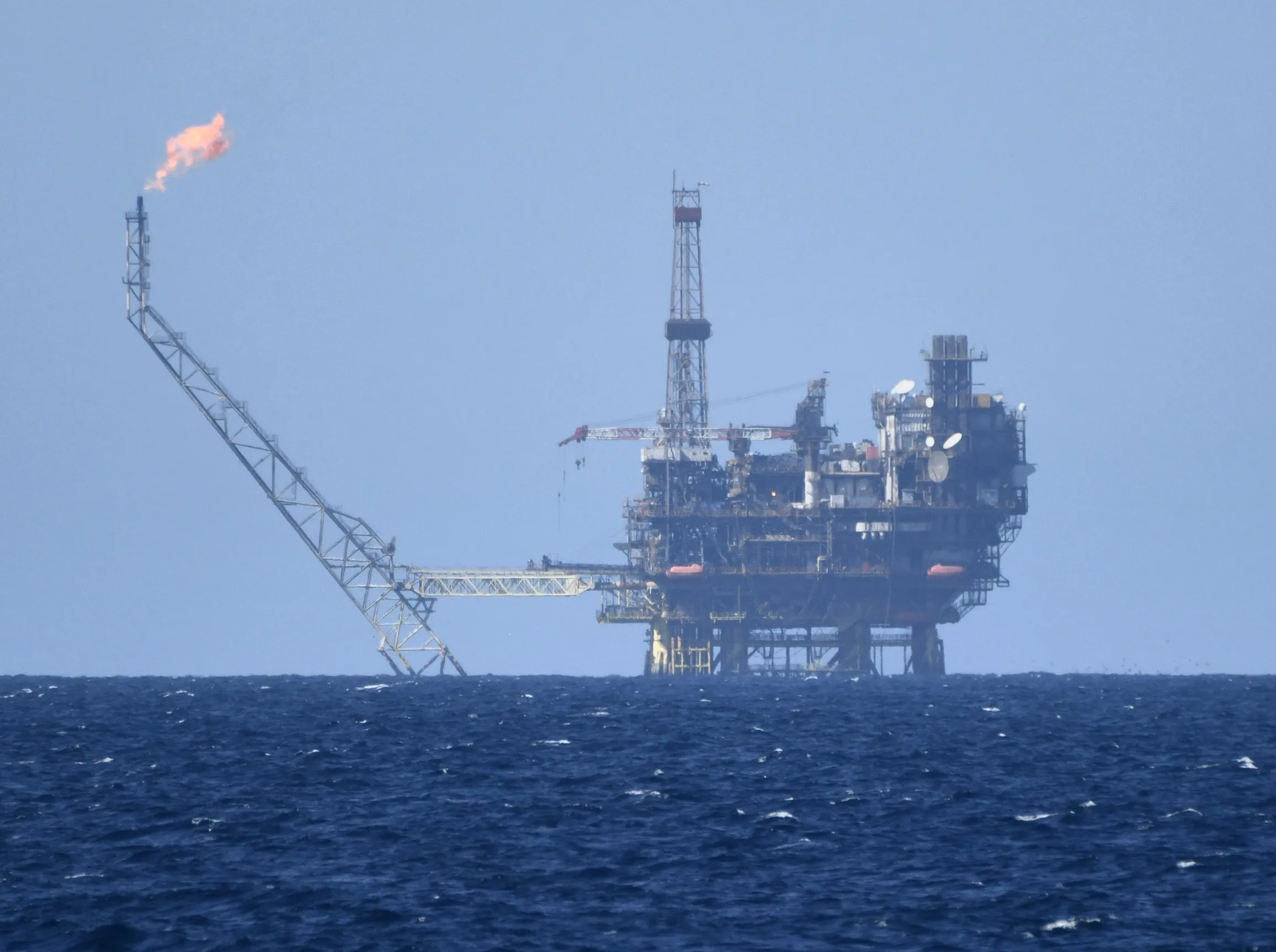 An oil and gas platform off the coast of Libya.