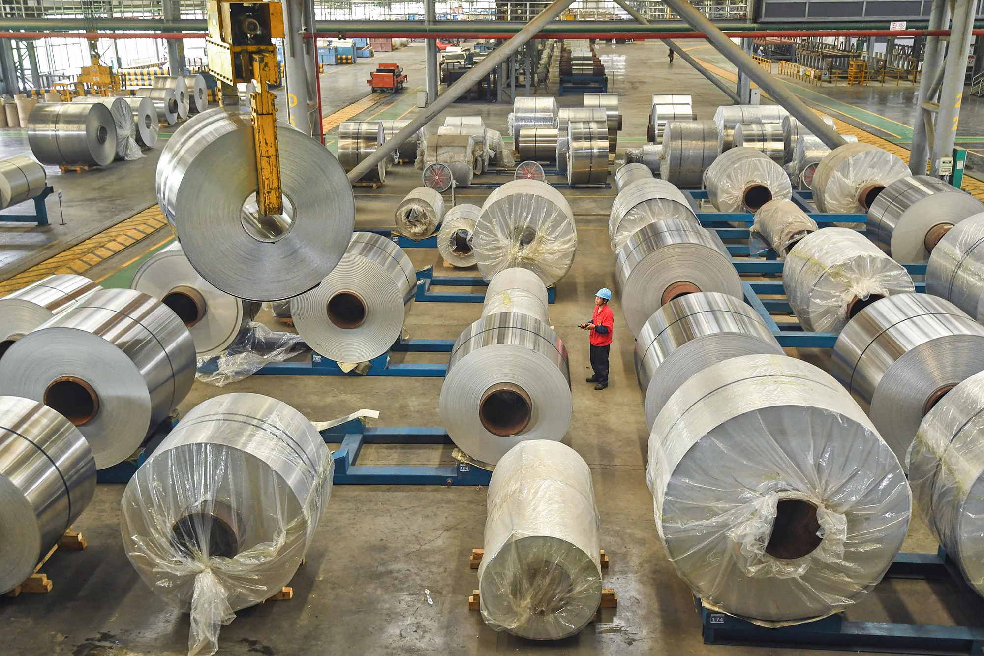 Rolls of sheet aluminium at a factory in Nanning,&nbsp;&nbsp;Guangxi region.&nbsp;