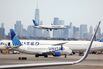 United Airlines passenger jets at Newark Liberty International Airport.