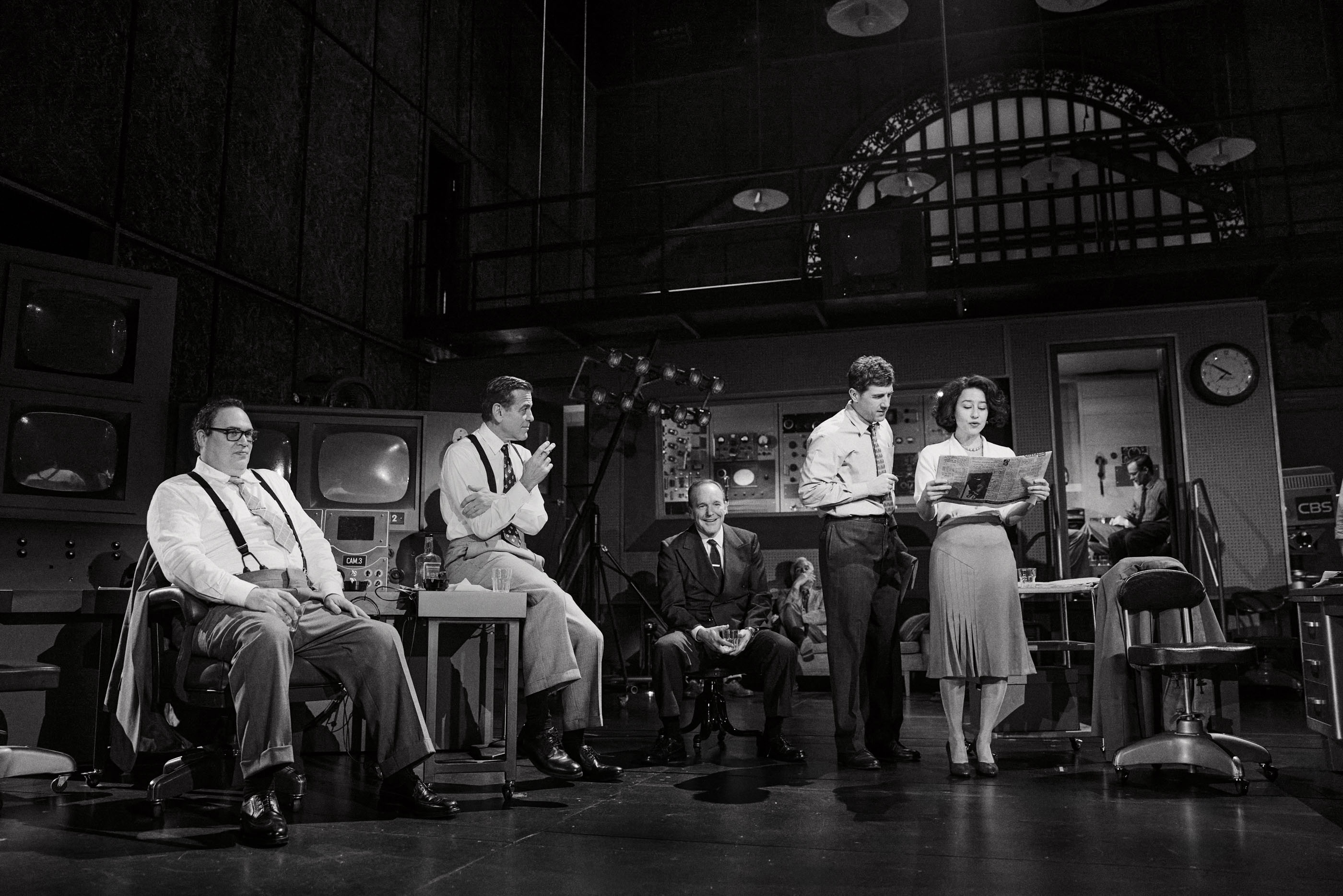 George Clooney and the cast of Good Night, and Good Luck. Photographer: Emilio Madrid