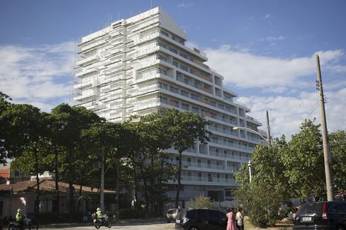 The Trump Hotel in Rio de Janeiro's western Barra da Tijuca district is under construction on April 21, 2016.