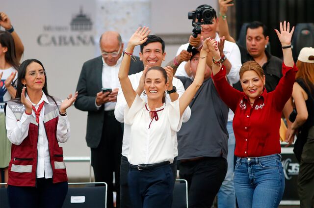 Claudia Sheinbaum durante un acto de campaña en Guadalajara el 28 de mayo.