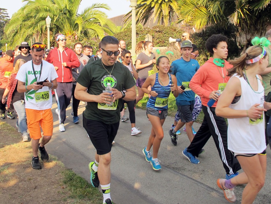 Participants in San Francisco's 2015 edition of the 420 Games set off for their 4.20-mile run.