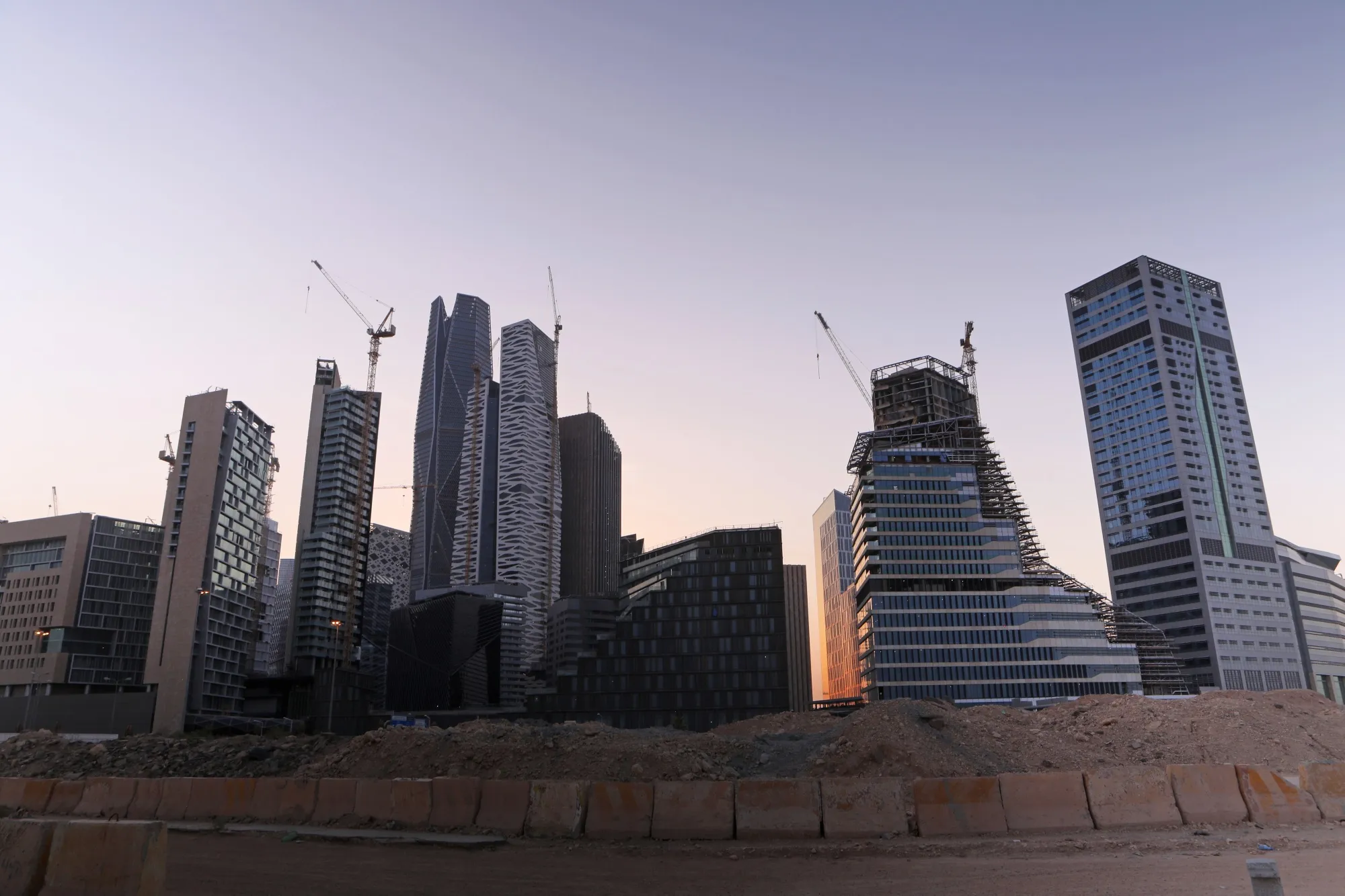 Construction&nbsp;on land surrounding the King Abdullah Financial District&nbsp;in Riyadh, Saudi Arabia.