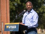 Georgia Senate Candidate Raphael Warnock Holds A Campaign Rally In Columbus