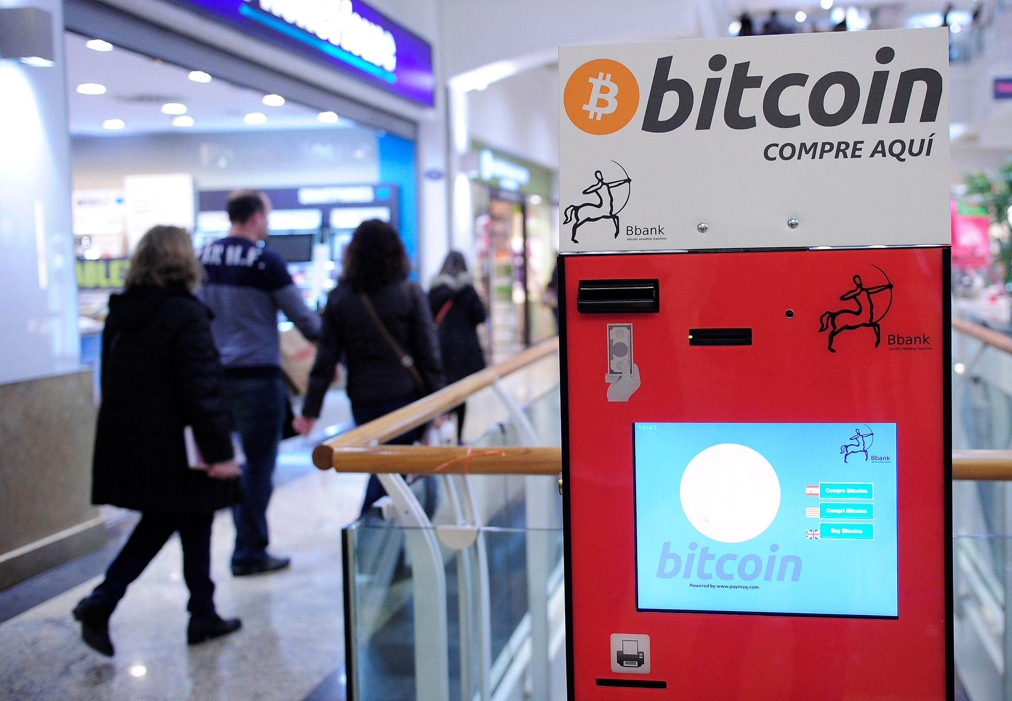 A bitcoin ATM in Barcelona.&nbsp;