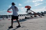 Lifeguards work at their station at Coney Island, New York&nbsp;on June 29.