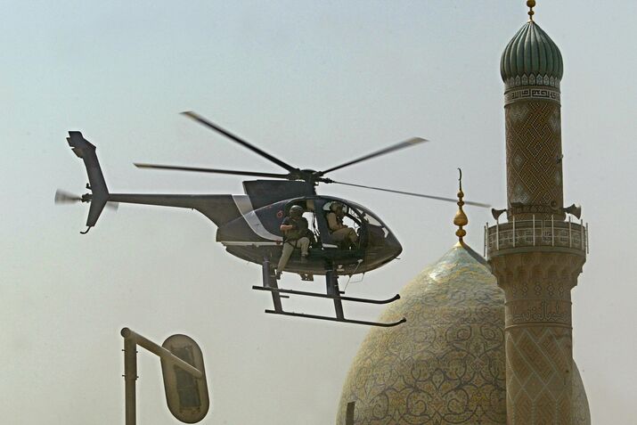 A helicopter of Blackwater security firm